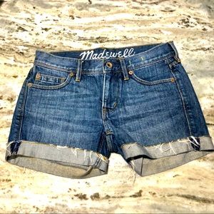 Madewell High-rise Raw Hem Cuffed Jean Shorts